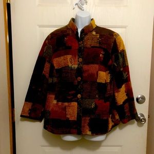 Lined Jacket Patch Work by BETS by Canvasbacks 1X Polyester Cotton Blend